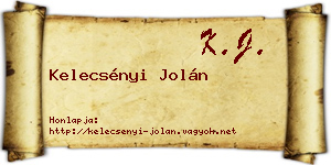 Kelecsényi Jolán névjegykártya