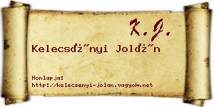 Kelecsényi Jolán névjegykártya