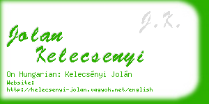 jolan kelecsenyi business card