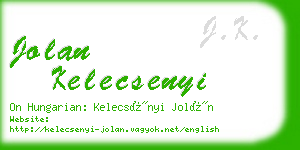 jolan kelecsenyi business card